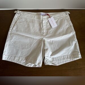 Orlebar Brown Bulldog Shorts Size 36 Chalk Cotton Twill Luxury